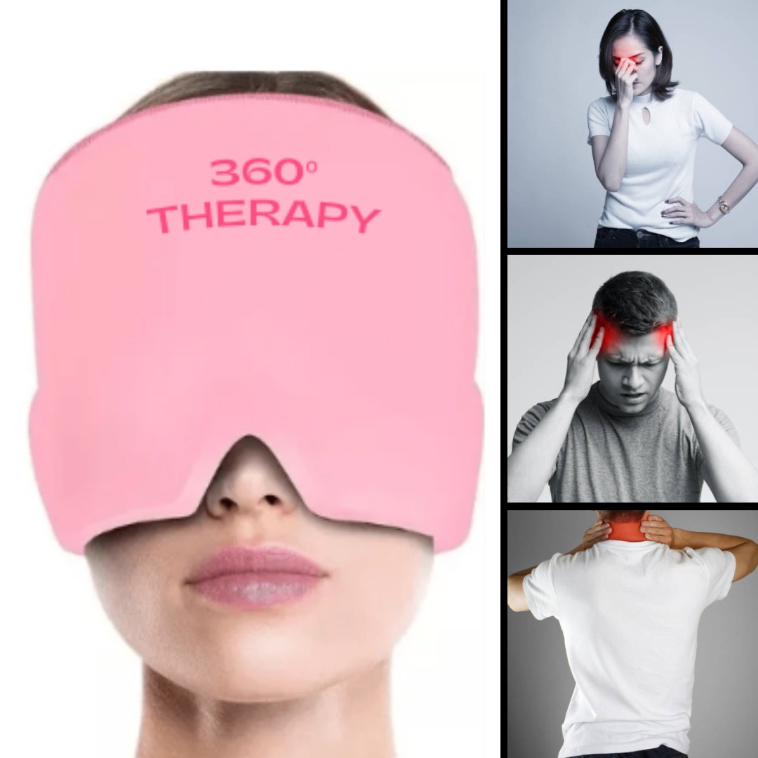 Compresa de Gel 360º Therapy Tipo Gorro - Migraña, Dolor de Cabeza y Dolor de Cuello.